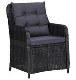 VidaXL 9-delige Tuinset poly rattan zwart