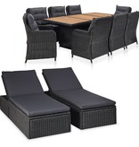 VidaXL 11-delige Tuinset poly rattan zwart
