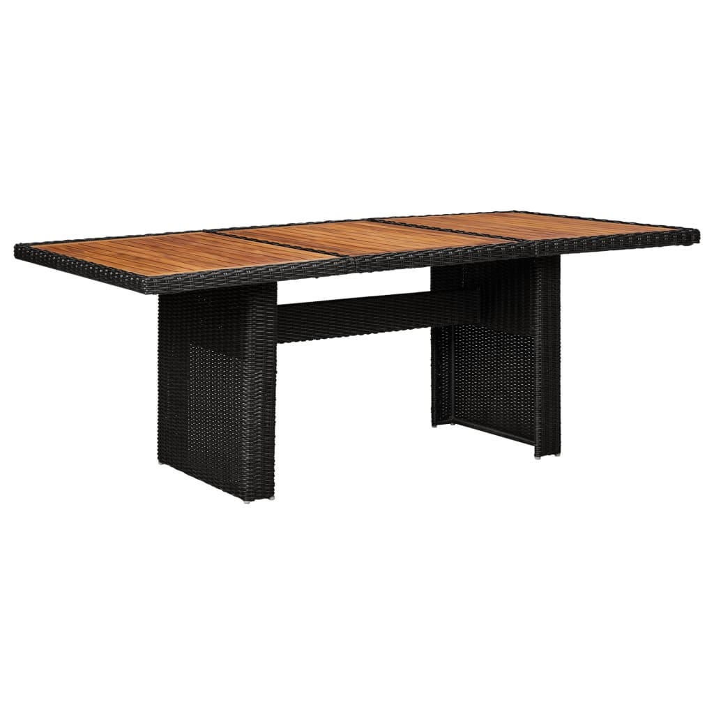 VidaXL 11-delige Tuinset poly rattan zwart
