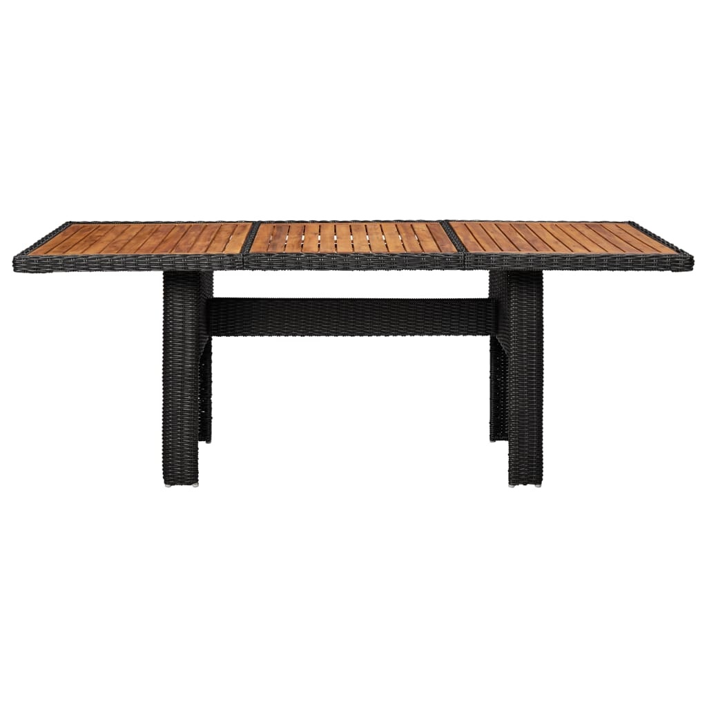 VidaXL 11-delige Tuinset poly rattan zwart