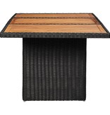 VidaXL 11-delige Tuinset poly rattan zwart