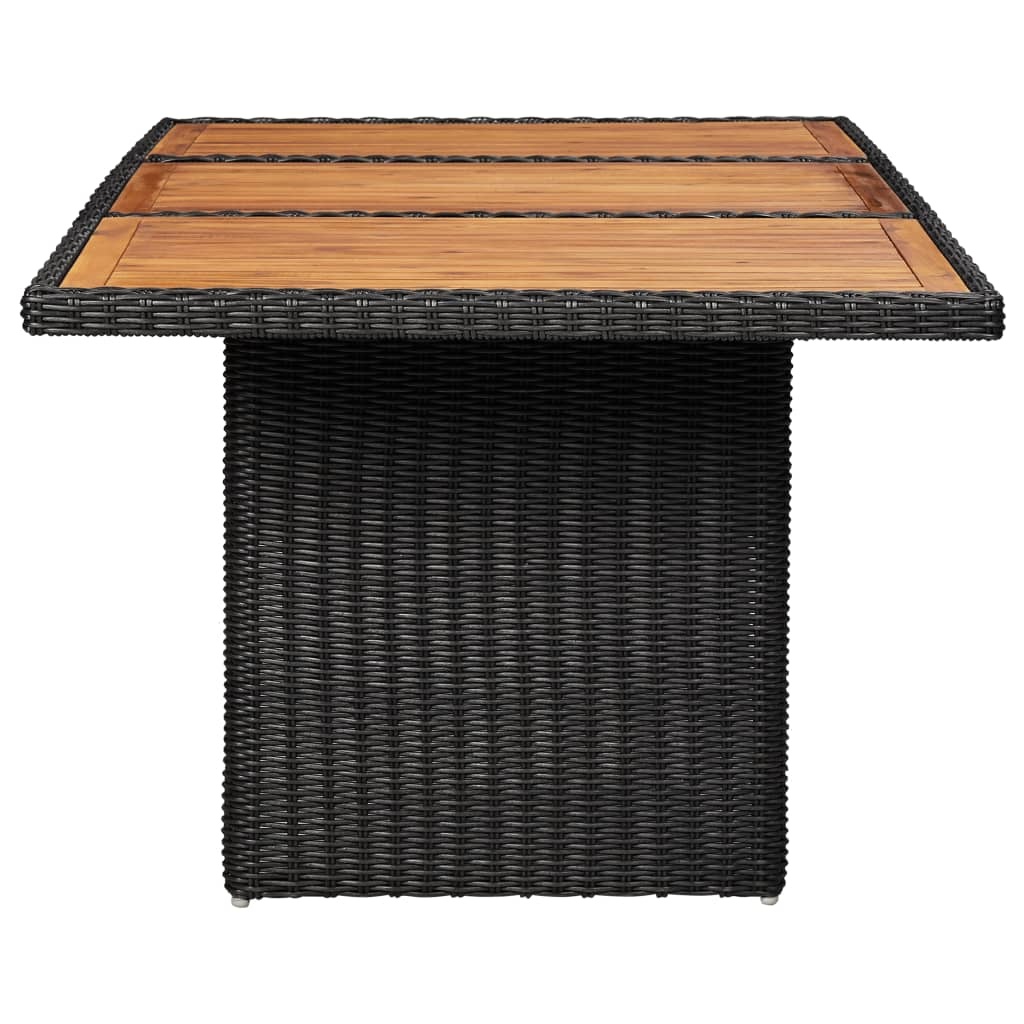 VidaXL 11-delige Tuinset poly rattan zwart