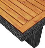 VidaXL 11-delige Tuinset poly rattan zwart