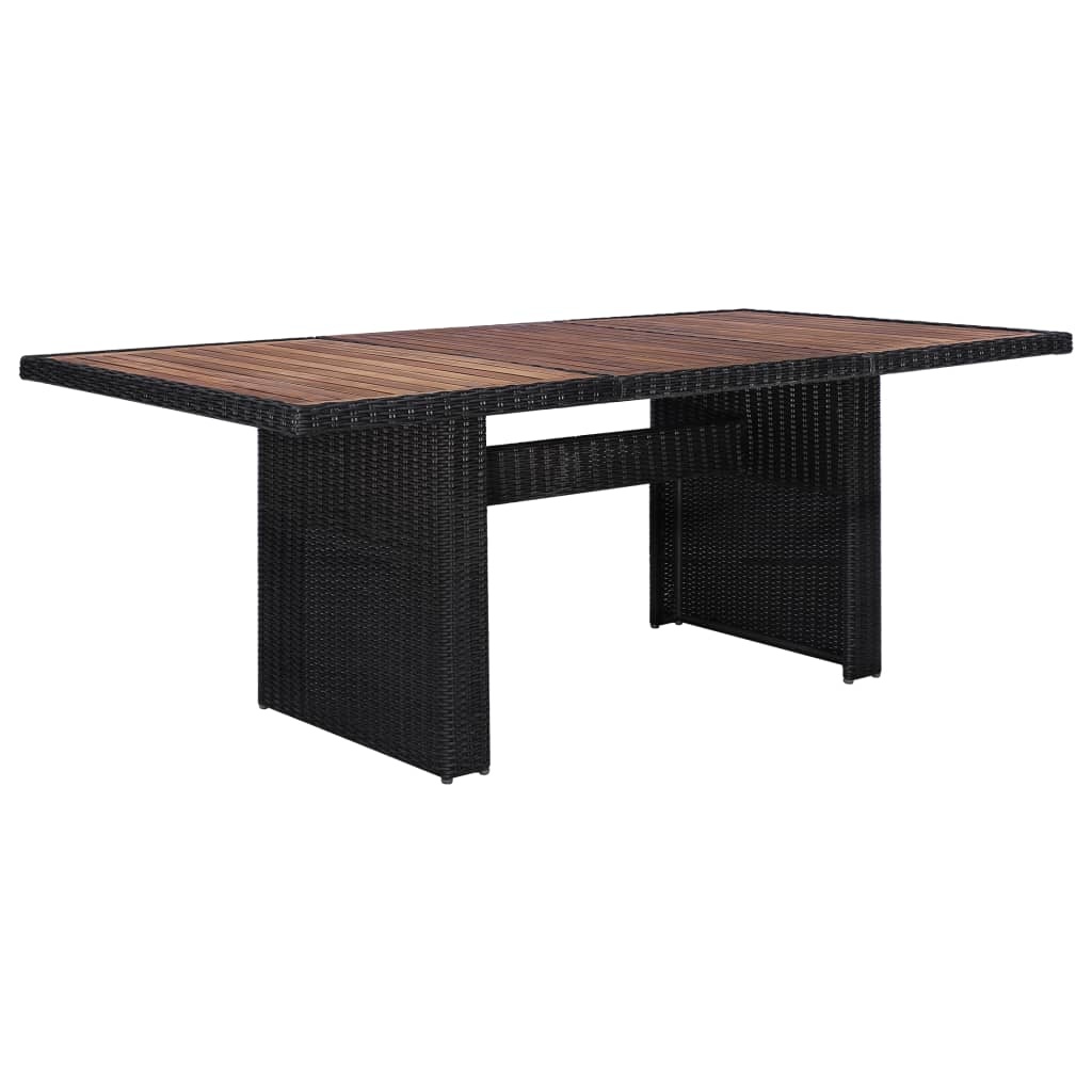 VidaXL 9-delige Tuinset poly rattan zwart