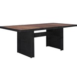 VidaXL 7-delige Tuinset poly rattan zwart