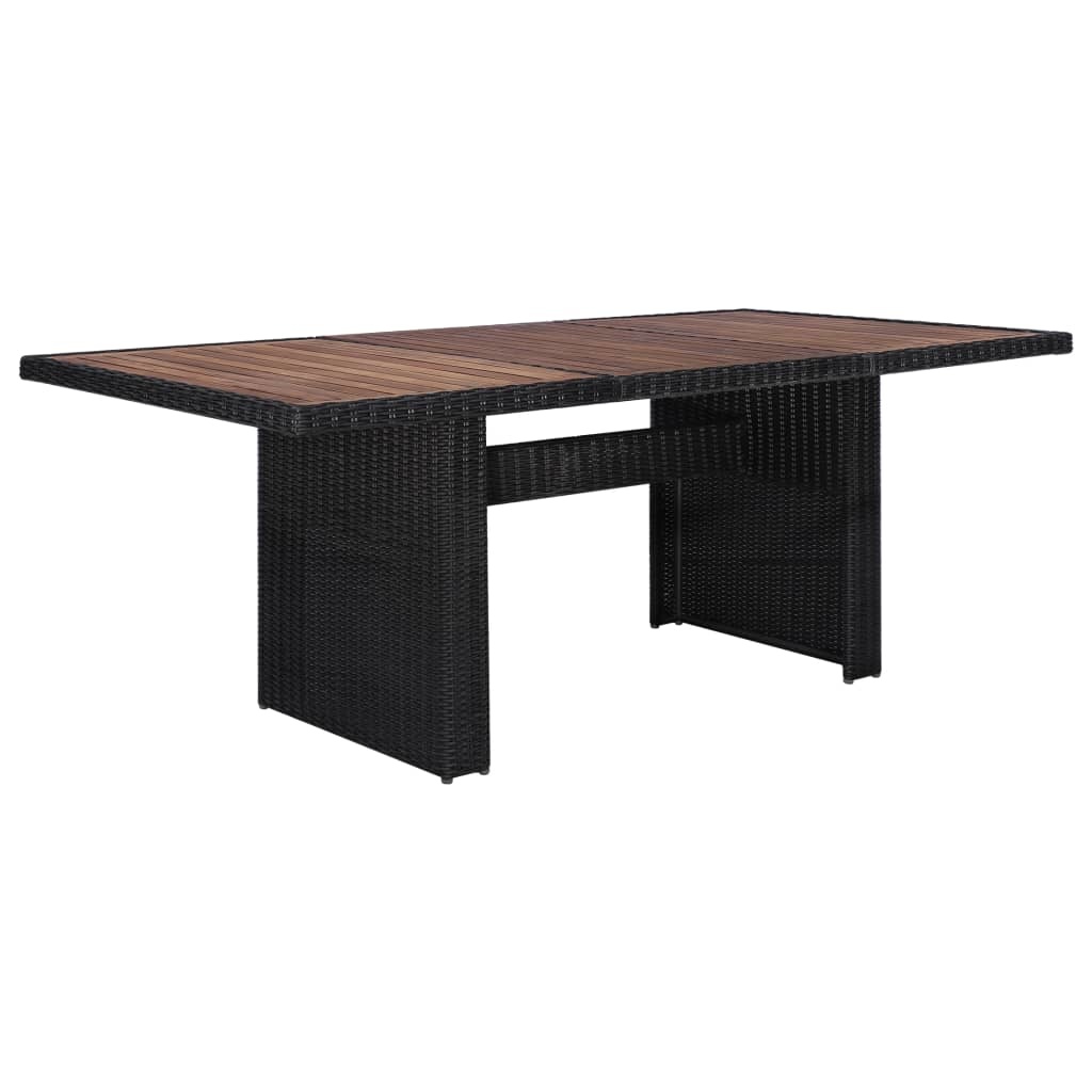 VidaXL 7-delige Tuinset poly rattan zwart