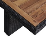 VidaXL 7-delige Tuinset poly rattan zwart