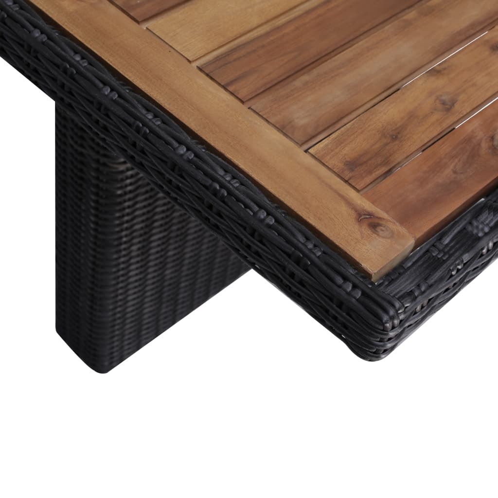 VidaXL 7-delige Tuinset poly rattan zwart