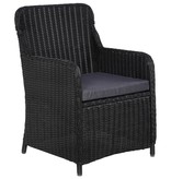 VidaXL 7-delige Tuinset poly rattan zwart