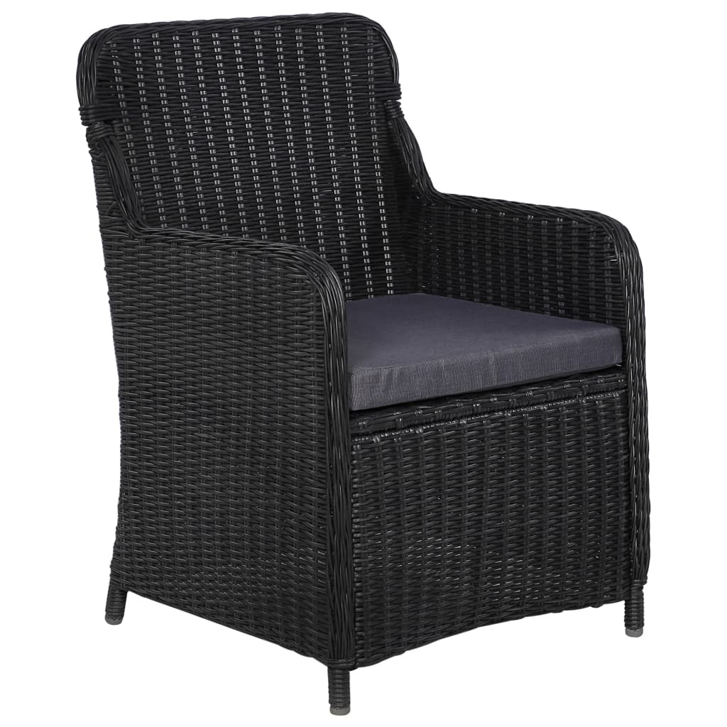 VidaXL 7-delige Tuinset poly rattan zwart