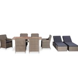VidaXL 9-delige Tuinset poly rattan bruin