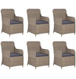 VidaXL 9-delige Tuinset poly rattan bruin