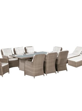 VidaXL 11-delige Tuinset poly rattan bruin