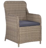 VidaXL 9-delige Tuinset poly rattan bruin