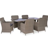 VidaXL 7-delige Tuinset poly rattan bruin