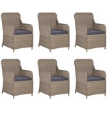 VidaXL 7-delige Tuinset poly rattan bruin