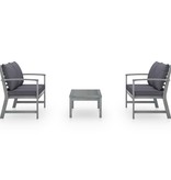 VidaXL 3-delige Loungeset met kussens massief acaciahout grijs