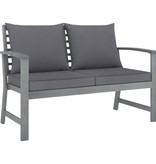 VidaXL 3-delige Loungeset met kussens massief acaciahout grijs