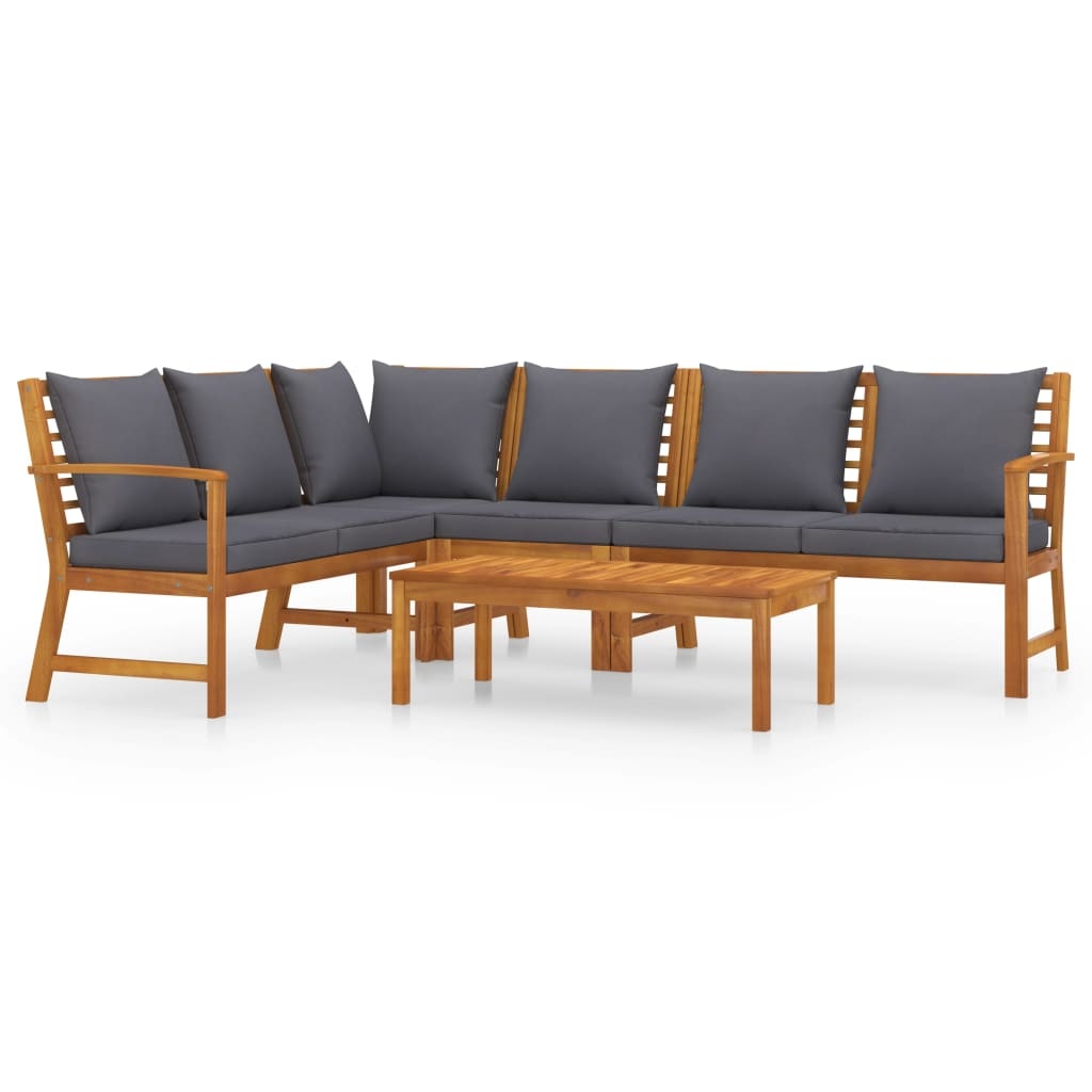 VidaXL 5-delige Loungeset met kussens massief acaciahout