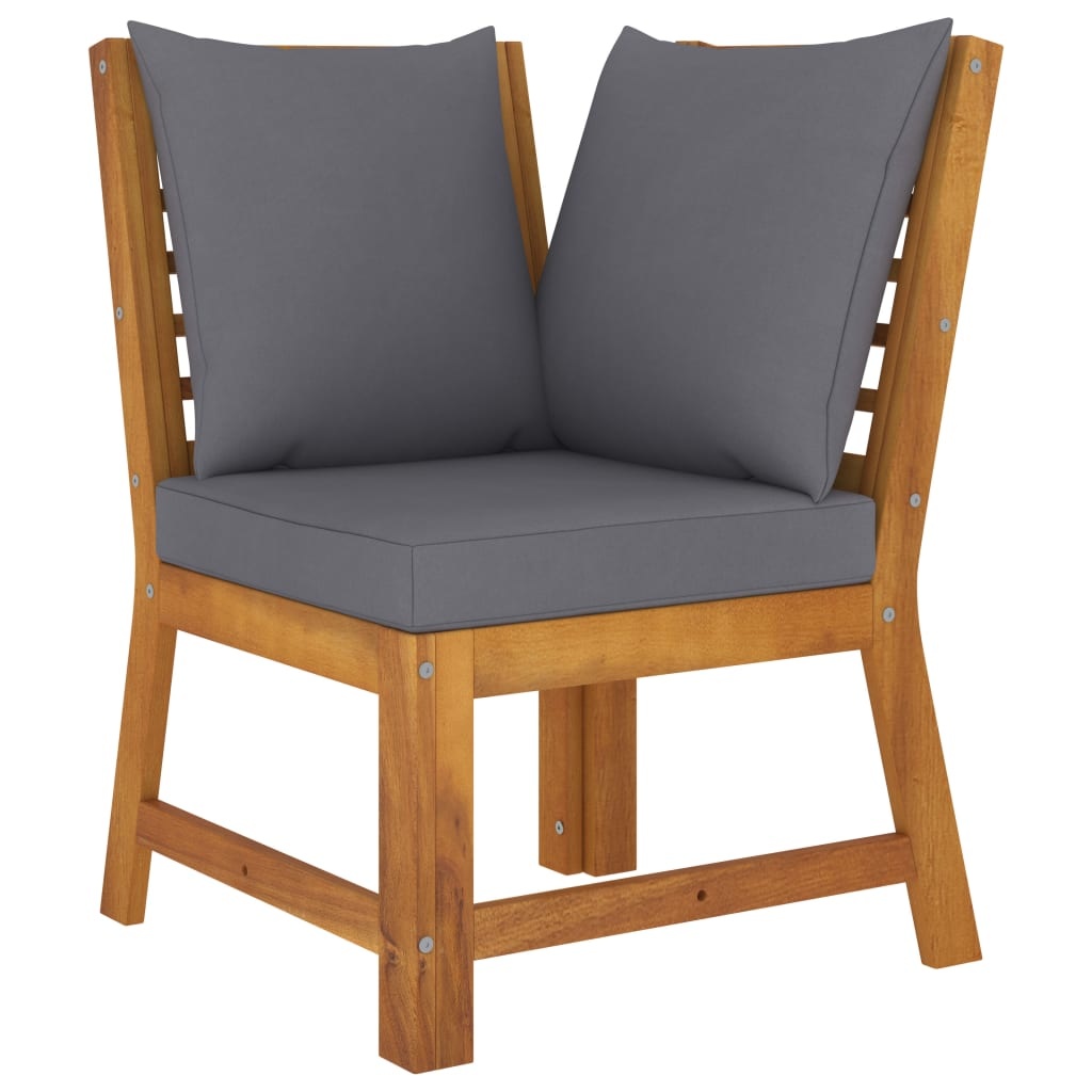 VidaXL 4-delige Loungeset met kussens massief acaciahout