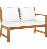 VidaXL 9-delige Loungeset met kussens massief acaciahout crème