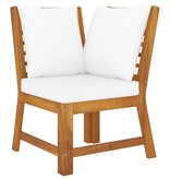 VidaXL 4-delige Loungeset met kussens massief acaciahout crème