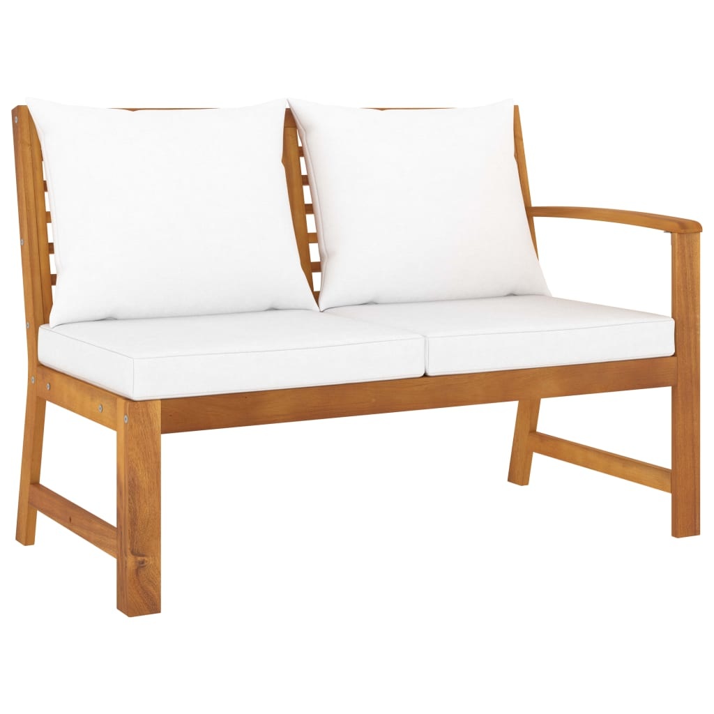 VidaXL 4-delige Loungeset met kussens massief acaciahout crème