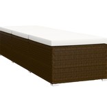 VidaXL 3-delige Ligbeddenset met theetafel poly rattan bruin
