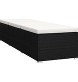 VidaXL 3-delige Ligbeddenset met theetafel poly rattan zwart