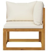 VidaXL 12-delige Loungeset met kussens massief acaciahout crème