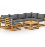 VidaXL 7-delige Loungeset met kussens massief acaciahout