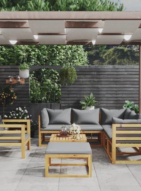 VidaXL 8-delige Loungeset met kussens massief acaciahout