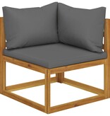 VidaXL 6-delige Loungeset met kussens massief acaciahout