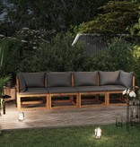 VidaXL Tuinbank met kussen 4-zits massief acaciahout