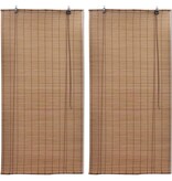 VidaXL Rolgordijnen 2 st 80x160 cm bamboe bruin