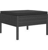 vidaXL 6-delige Loungeset met kussens poly rattan zwart