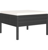 vidaXL 6-delige Loungeset met kussens poly rattan zwart