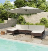 VidaXL 6-delige Loungeset met kussens poly rattan bruin