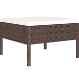 VidaXL 6-delige Loungeset met kussens poly rattan bruin