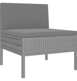 VidaXL 6-delige Loungeset met kussens poly rattan zwart