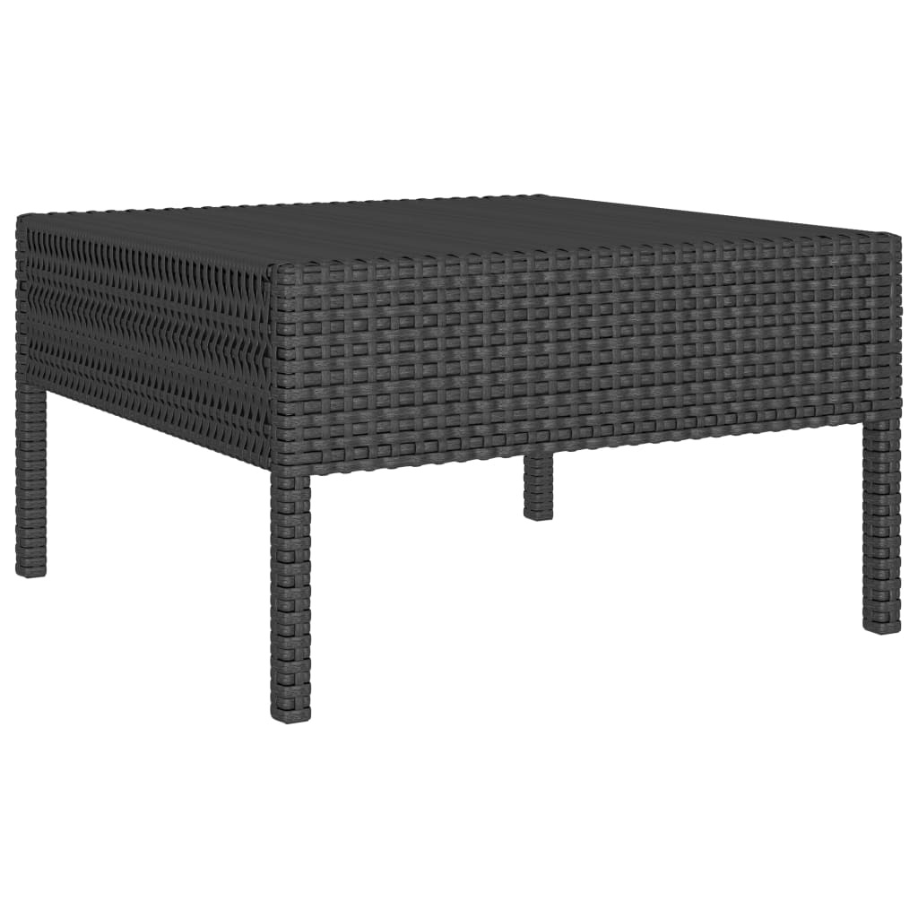 VidaXL 6-delige Loungeset met kussens poly rattan zwart