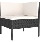 VidaXL 6-delige Loungeset met kussens poly rattan zwart