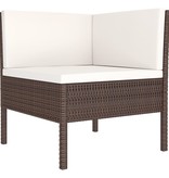 VidaXL 6-delige Loungeset met kussens poly rattan bruin