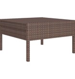 vidaXL 10-delige Loungeset met kussens poly rattan bruin