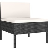 vidaXL 10-delige Loungeset met kussens poly rattan zwart