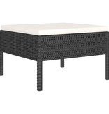 vidaXL 10-delige Loungeset met kussens poly rattan zwart