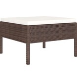 vidaXL 10-delige Loungeset met kussens poly rattan bruin