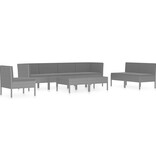 VidaXL 9-delige Loungeset met kussens poly rattan zwart