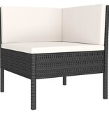 VidaXL 9-delige Loungeset met kussens poly rattan zwart