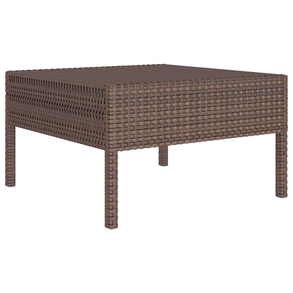 VidaXL 9-delige Loungeset met kussens poly rattan bruin